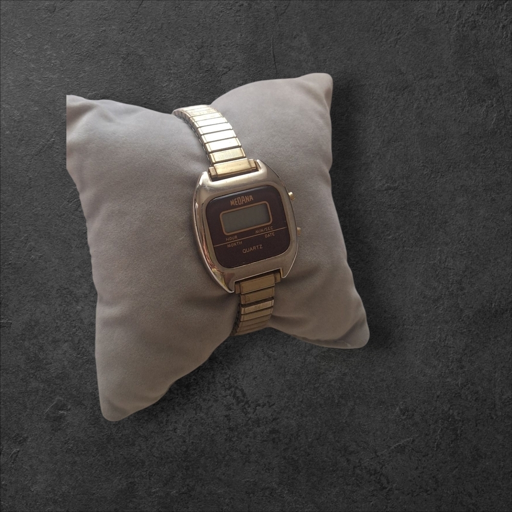 Silver and Brown Quartz Digital Watch - Picture 4 of 4